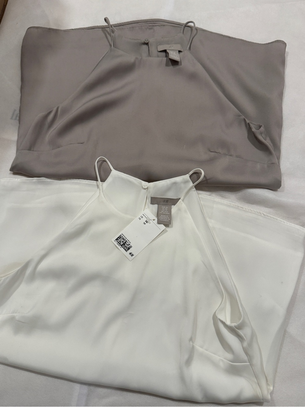 Set of Two H&M Halter Tops White and Gray XS